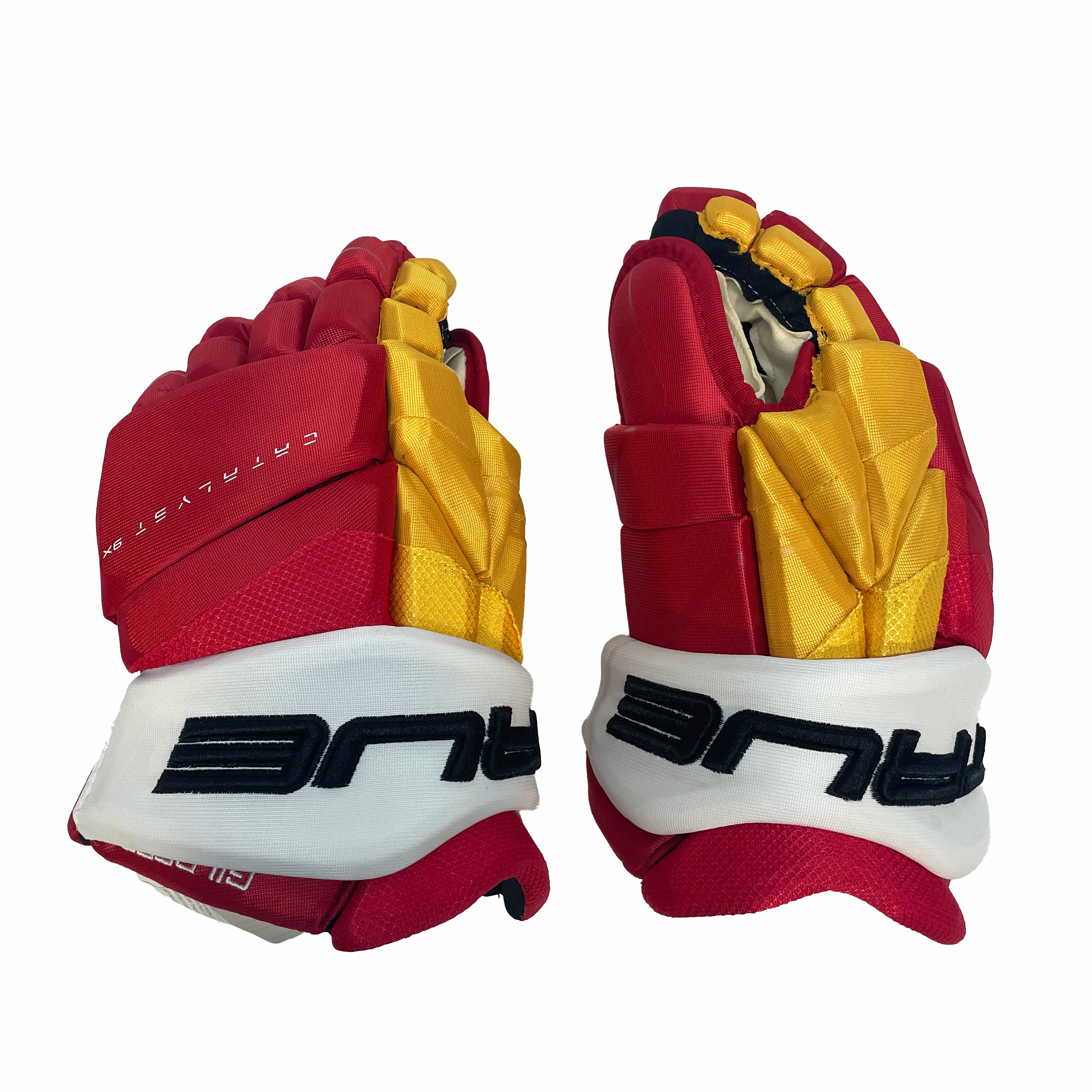 True Catalyst 9X - Gant NHL Pro Stock - Dennis Gilbert (Rouge/Jaune/Blanc)
